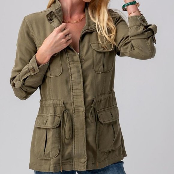 Olive Color Utility Jacket - Picture 4 of 11